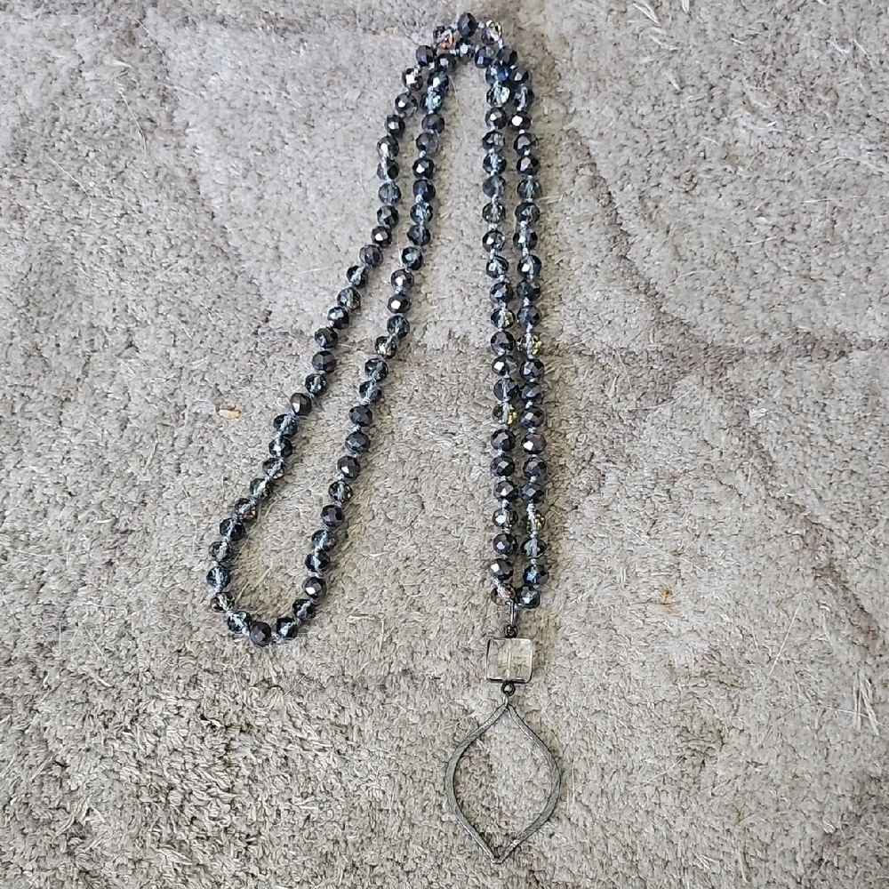 Elegant Silver Beaded Necklace